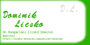 dominik licsko business card